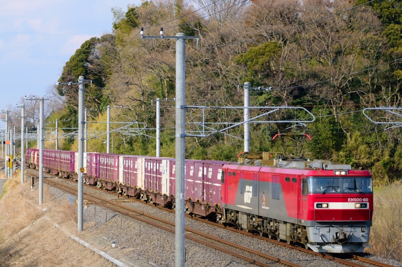 牛久－佐貫_2092レ_EH500-80号機（仙台）+コキ12B