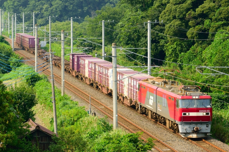 牛久－佐貫_2092レ_EH500-55号機（仙台）+コキ12B