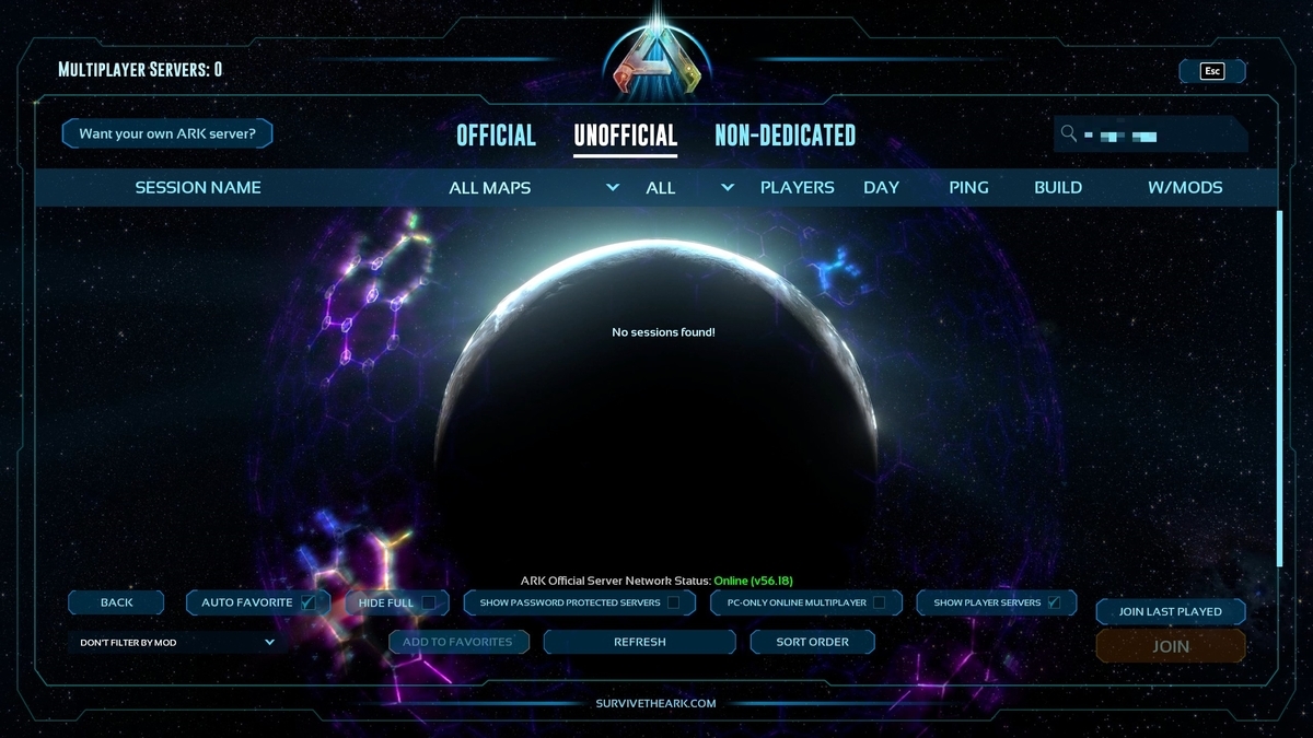 ARK:Survival Ascended】番外編：その３・サーバー一覧に自鯖が出てこない問題［解決済］ - Re:喜怒哀楽