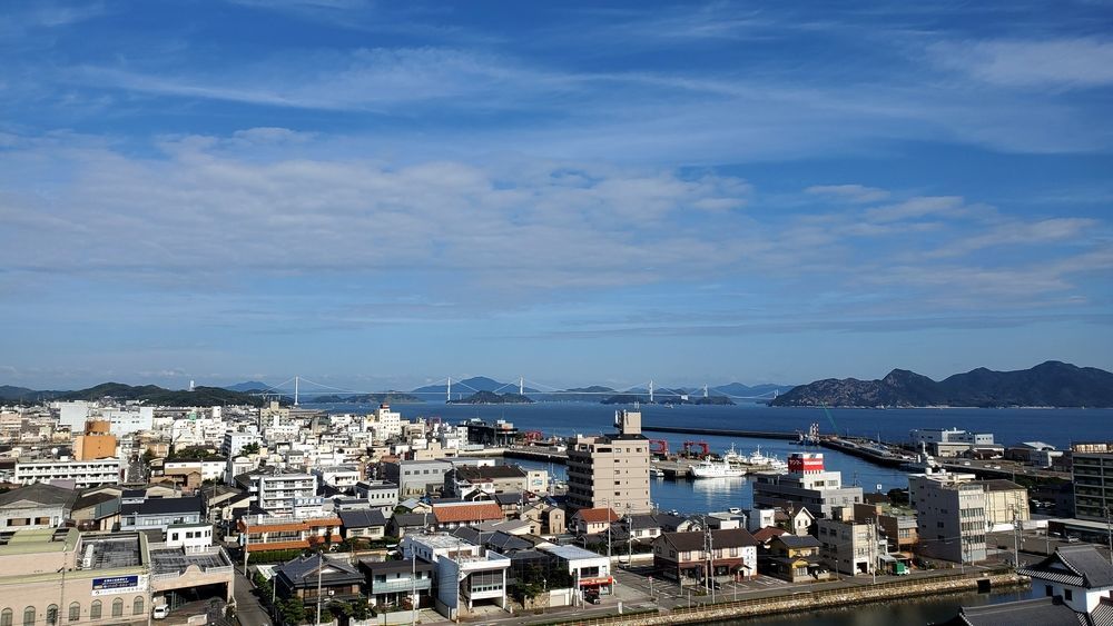 今治城展望台から見た景色