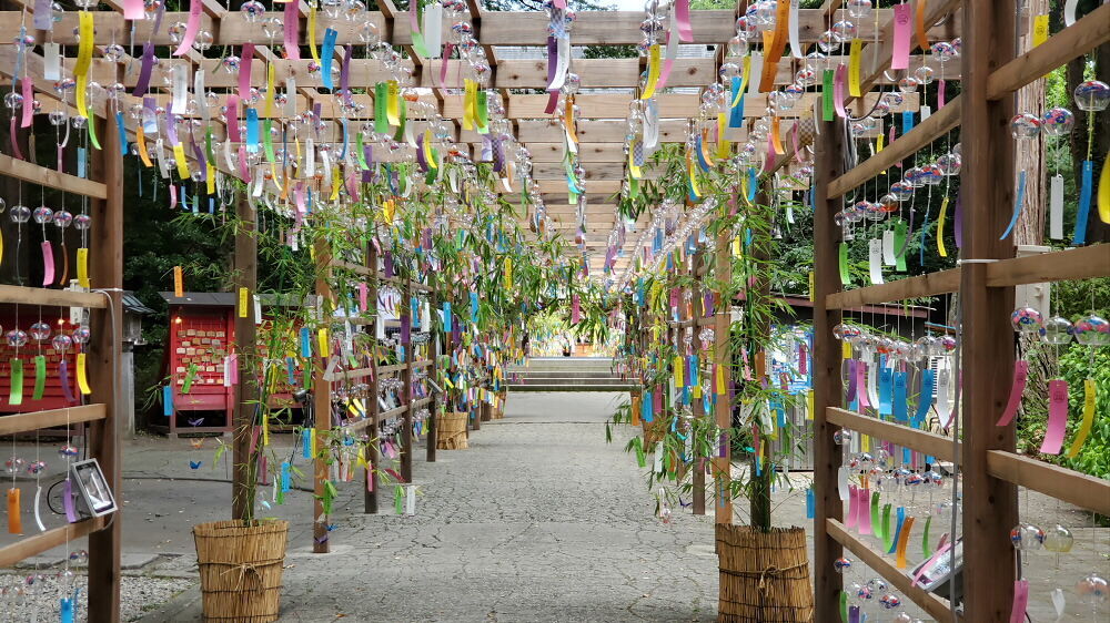 伊佐須美神社 参道と風鈴