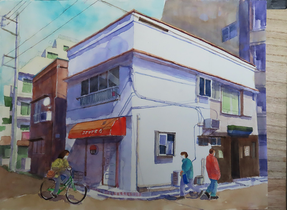 絵筆散策西東京・看板建築（17） ……「スナック まる」（柳沢6丁目