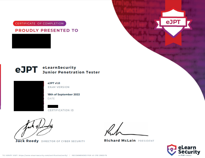 eJPT（eLearnSecurity Junior Tester）に合格しました ペネトレーションしのべくん