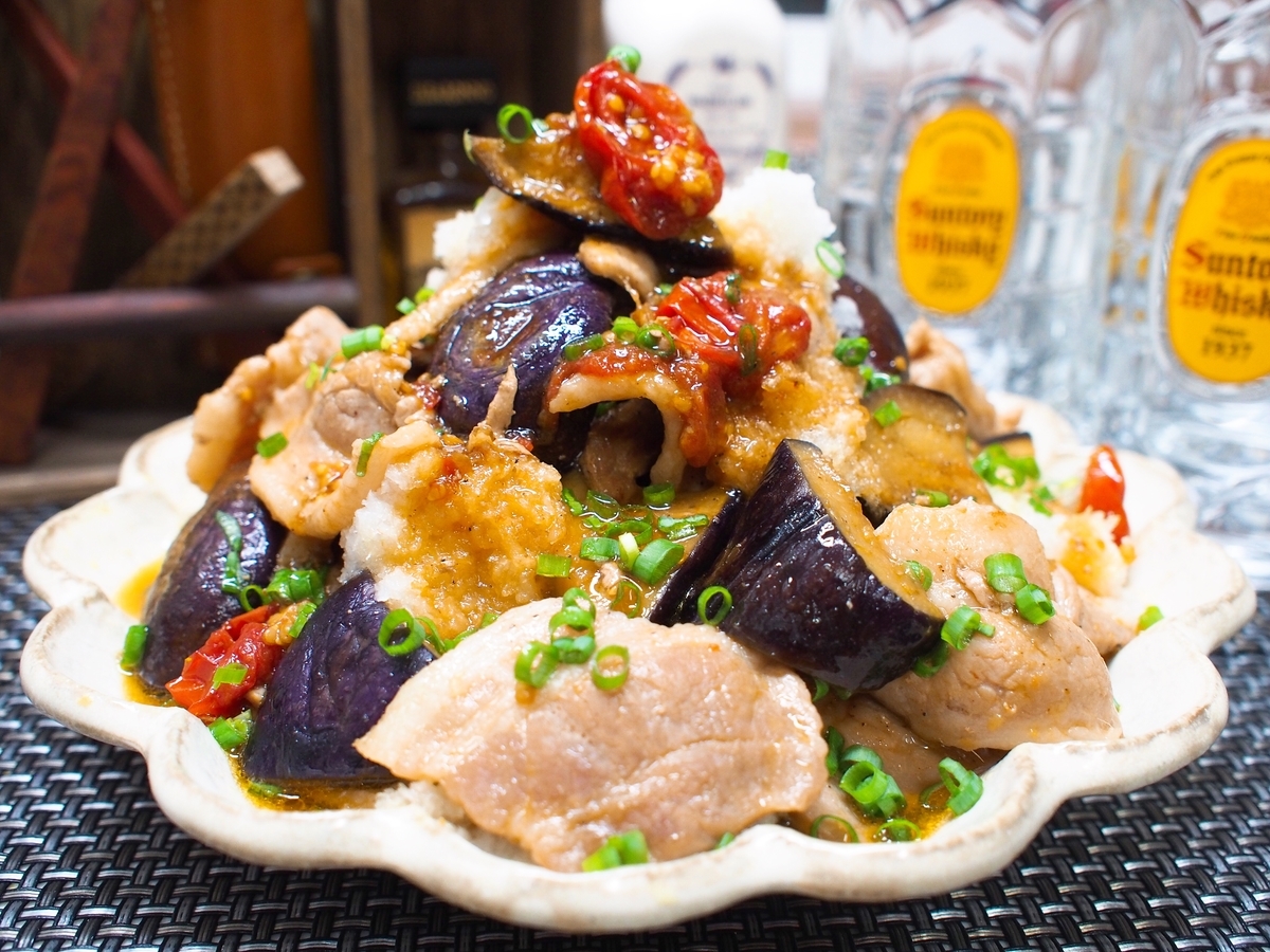 レシピ 茄子と豚バラのおろしバタポン炒め しにゃごはん Blog