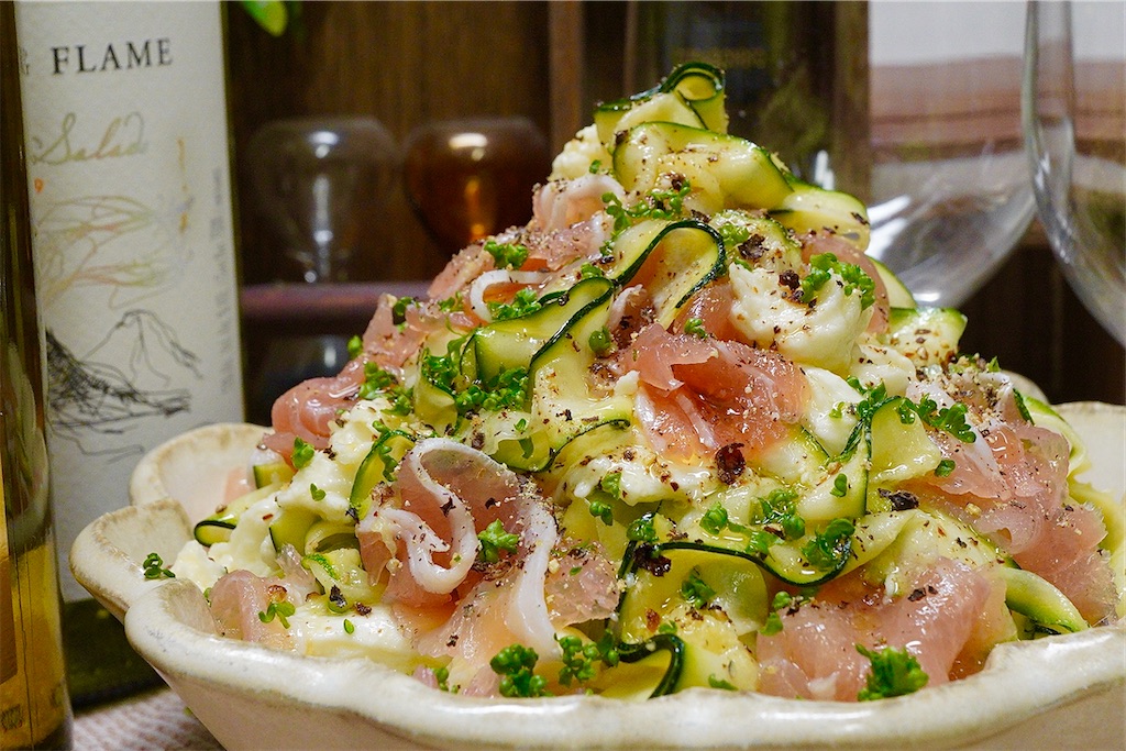 レシピ ピーラーズッキーニと生ハムのガーリックマリネ しにゃごはん Blog