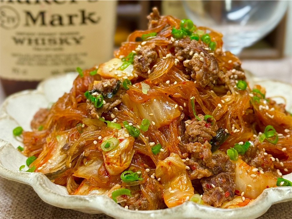 レシピ】ピリッとうま辛♬肉味噌キムチ春雨♬ - しにゃごはん blog