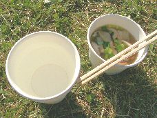 なかみ汁と泡盛お湯割り(おかわり)