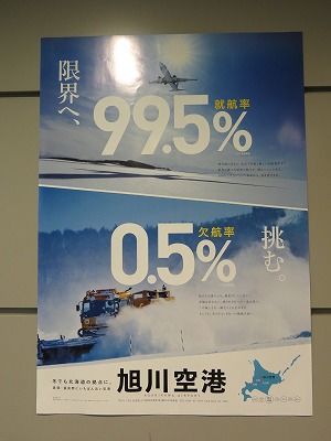 旭川空港の就航率99.5％