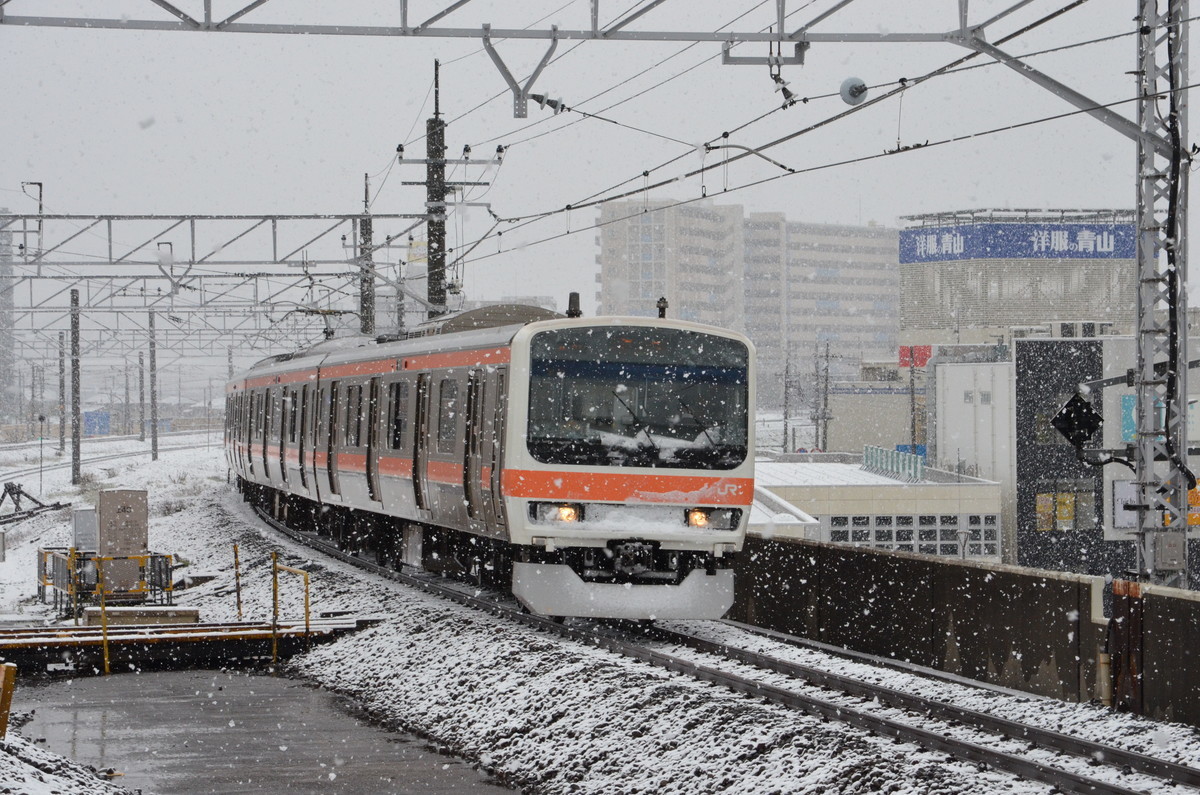 雪の武蔵野線、205系に会いに。 - 線路の向こう側