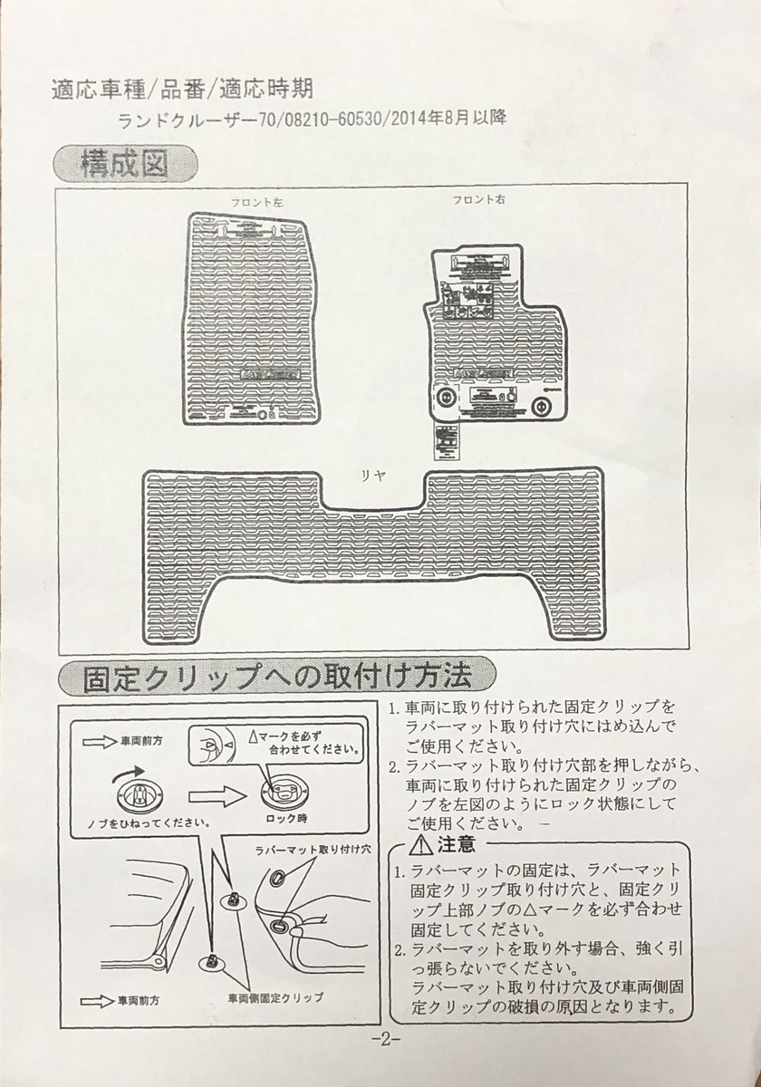 純正フロアラバーマット(再販76用マット流用) - 今日もランクル日和