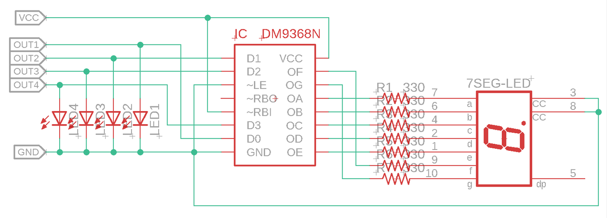 7セグメントLEDデコーダーIC「DM9368」 - SHIROのIchigoJam日記