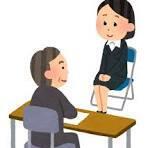 面接を受けている女性のイラスト