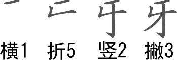 「牙」の書き順