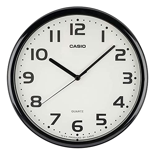 CASIO(カシオ) 掛け時計 ブラック 直径25cm アナログ MQ-24 デザイン IQ-24-1JF