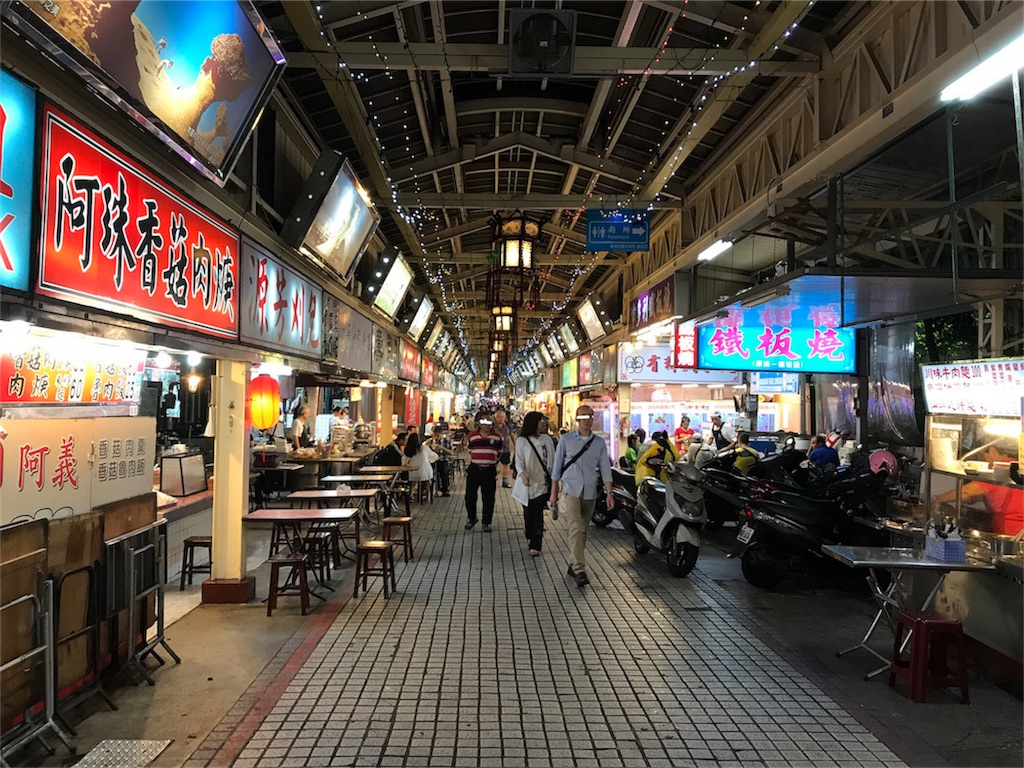 華西街夜市のアーケード（北側）