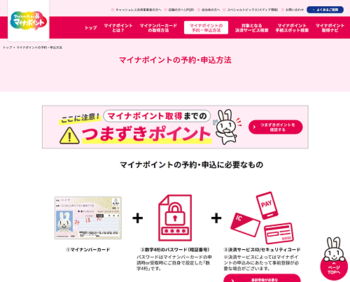 マイナポイントの予約・申し込み