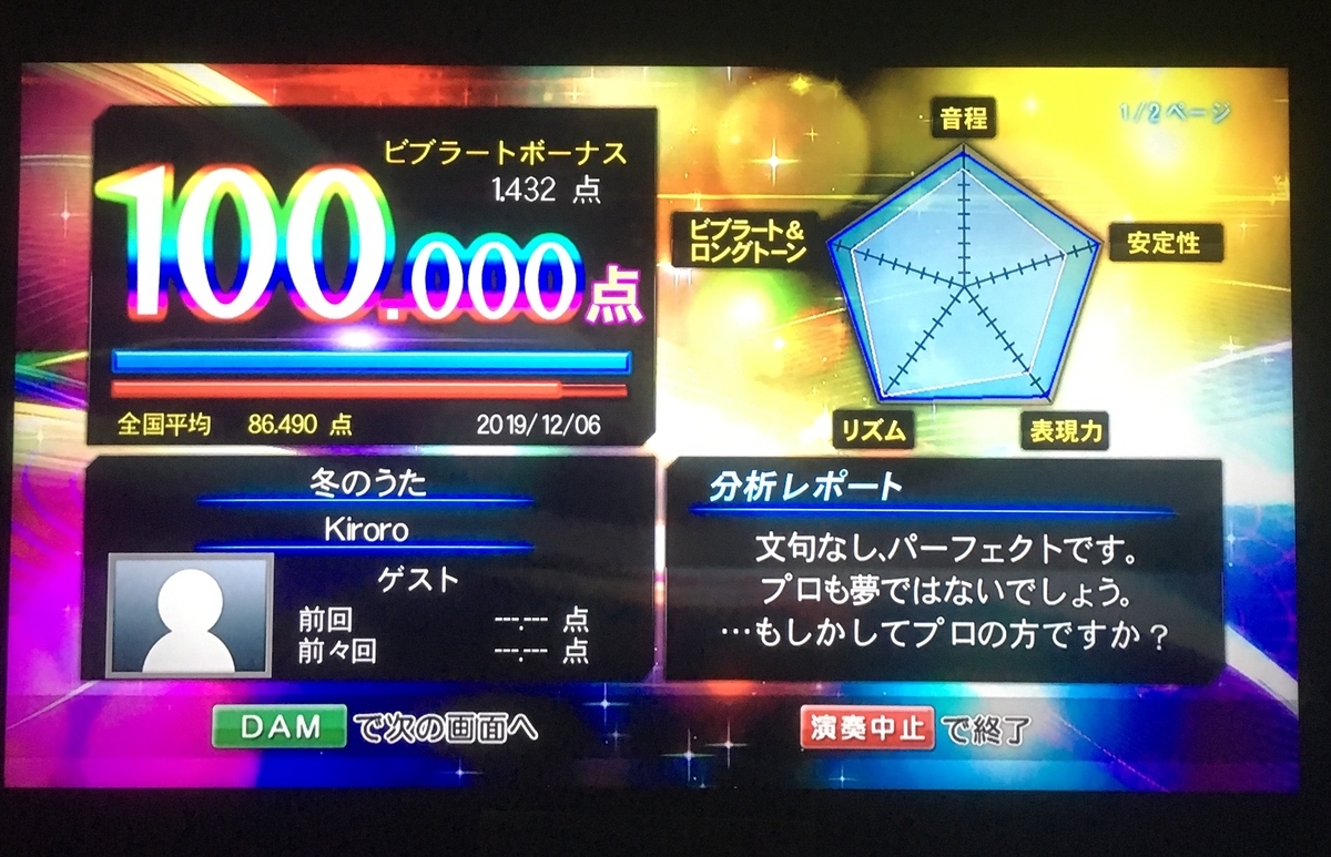 カラオケで 冬のうた を１００点取ったので解説します ᴗ V