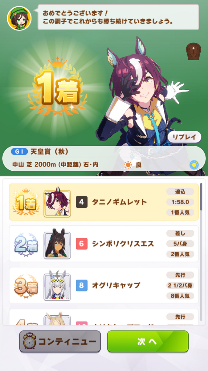 ウマ娘攻略日記184 世界一カッコいい俺の親z…・タニノギムレット