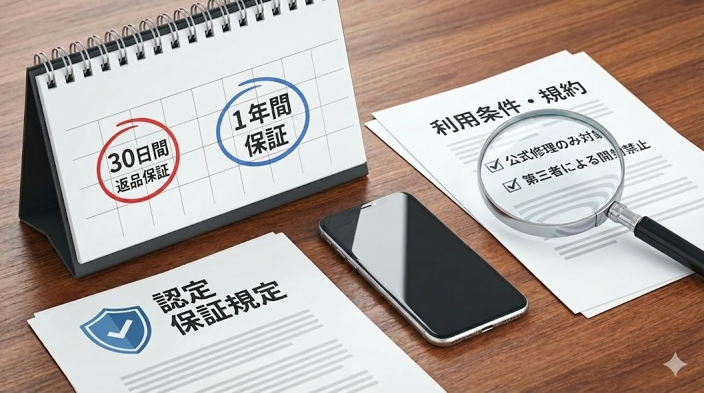 30日間の返品保証や1年保証を利用する条件