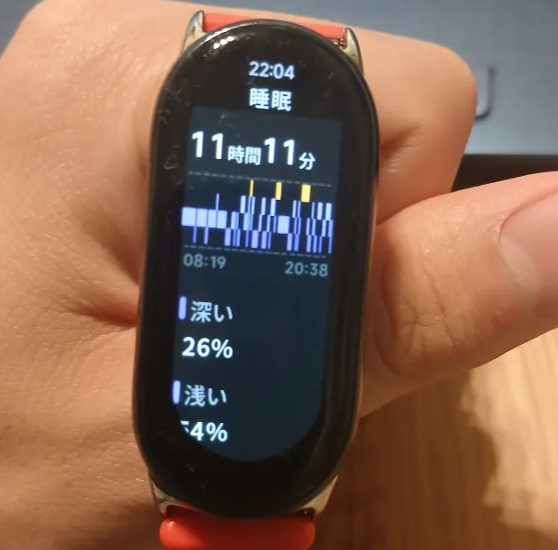 シャオミスマートバンド8の睡眠解析