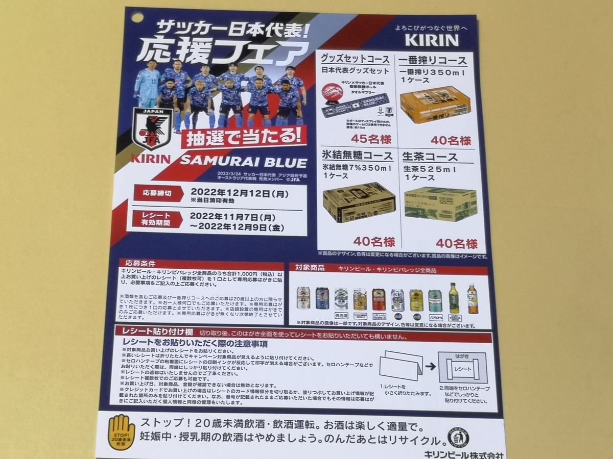 懸賞情報】カスミ×キリンビール・キリンビバレッジ サッカー日本代表