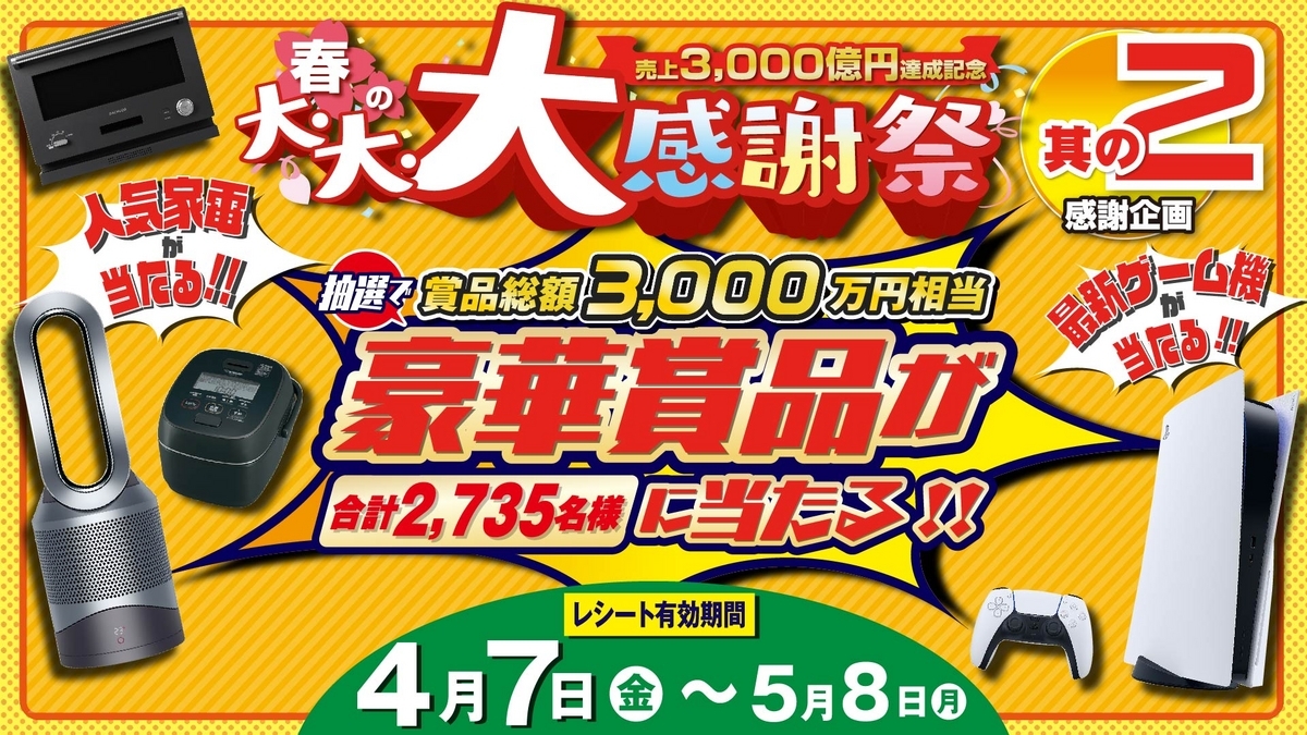 【懸賞情報】ベルク 春の大・大・大感謝祭 其の2 レシートで豪華賞品が当たる! - 気まぐれ懸賞日和