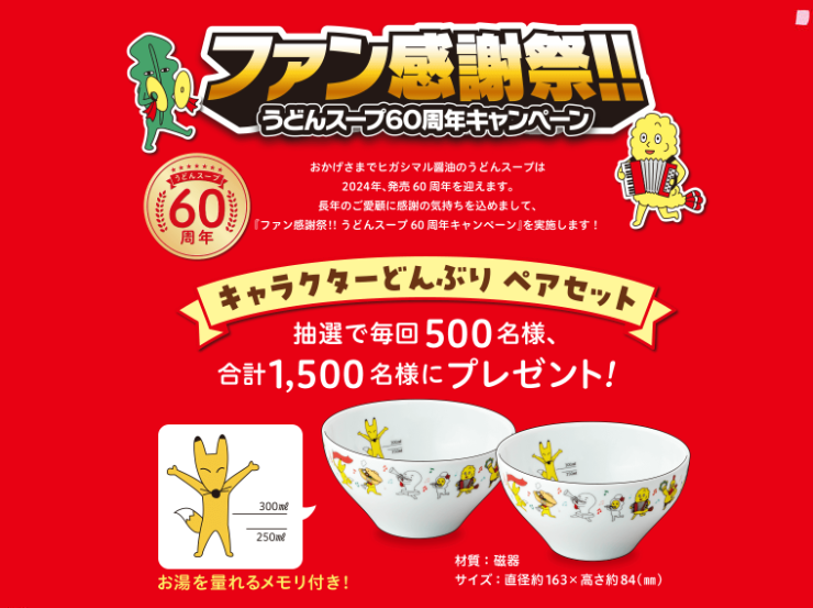 ヒガシマル60周年美濃焼どんぶり限定丼うどん