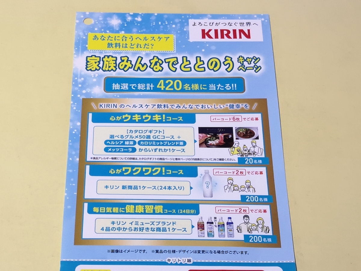懸賞情報】キリンビバレッジ あなたに合うヘルスケア飲料はどれだ 