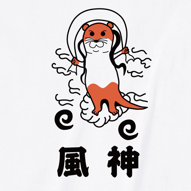 風神プリントTシャツ 風神プリントTシャツ