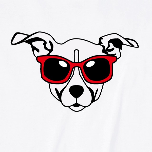 サングラスドッグプリントTシャツ