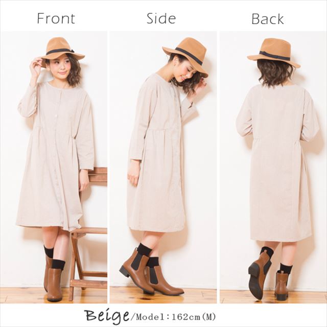 長袖2wayシャツワンピース