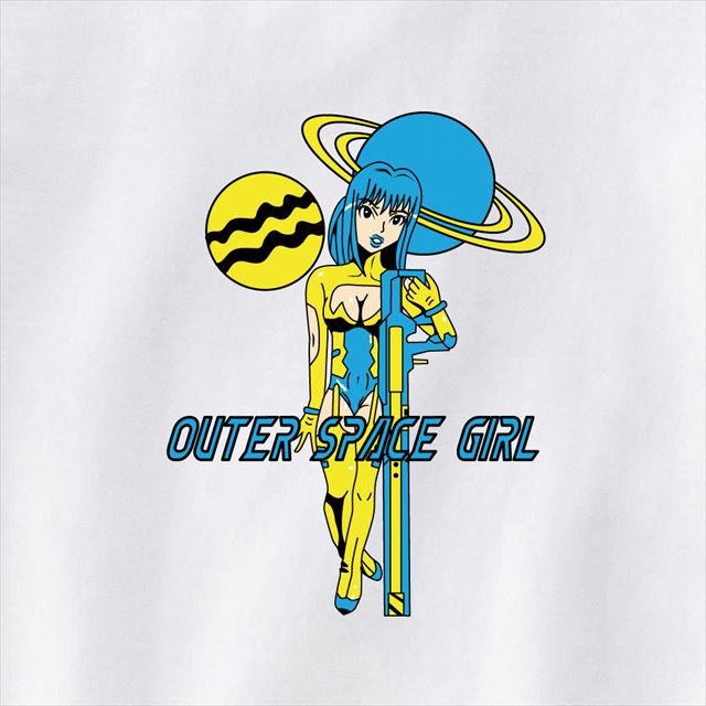 スペースガールプリントTシャツ おもしろ キャラクター