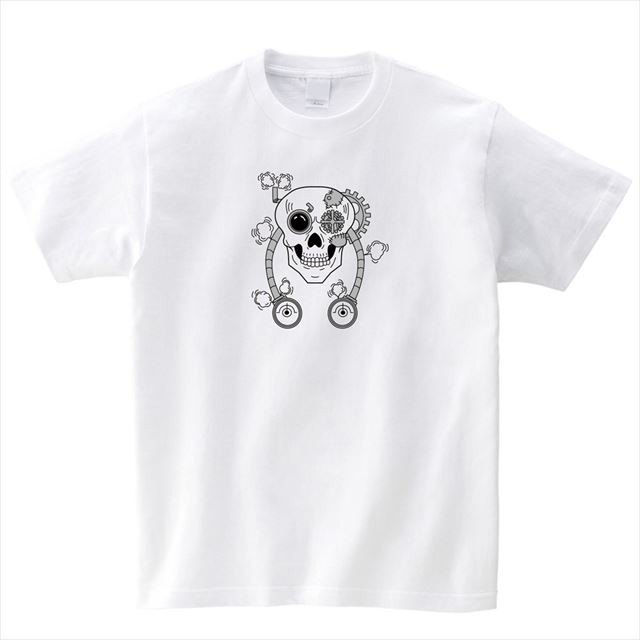 スチームパンクスカルプリントTシャツ