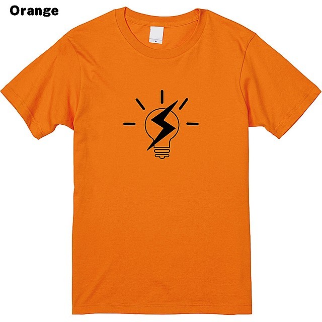 稲妻電球ロゴプリントTシャツ