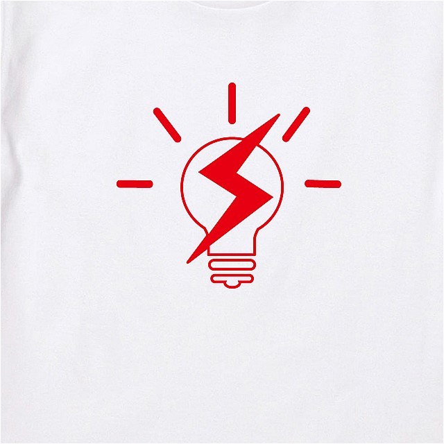 稲妻電球ロゴプリントTシャツ