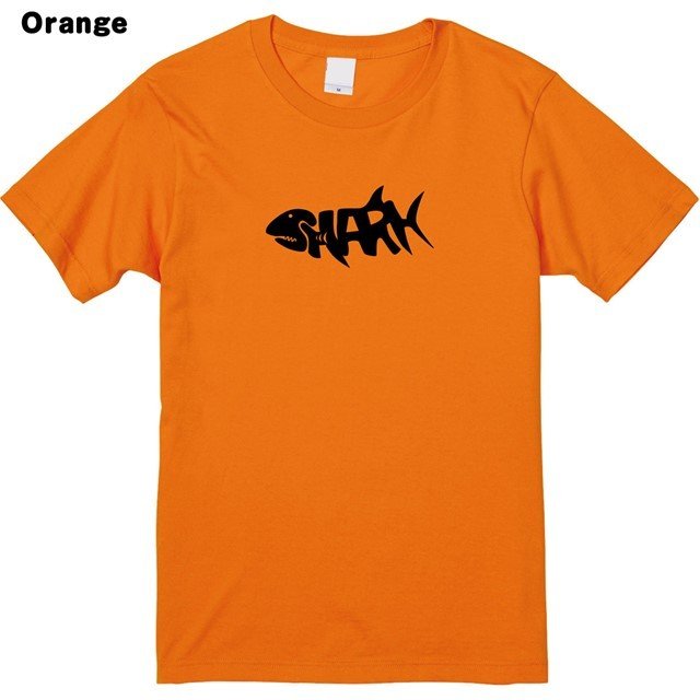 生き物表現SHARKロゴプリントTシャツ
