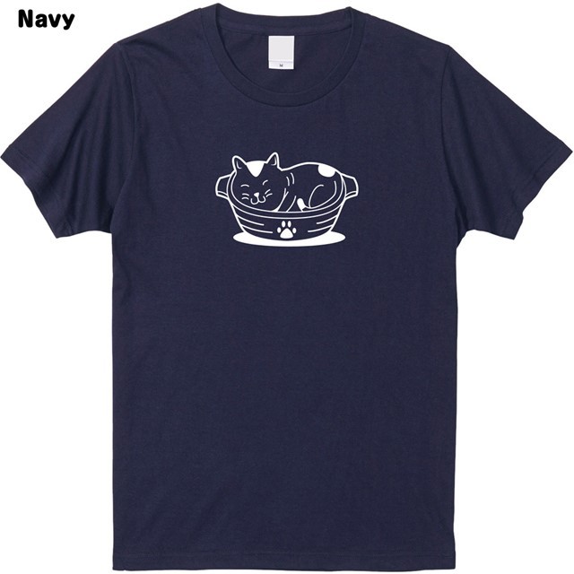 お昼寝なべねこプリントTシャツ