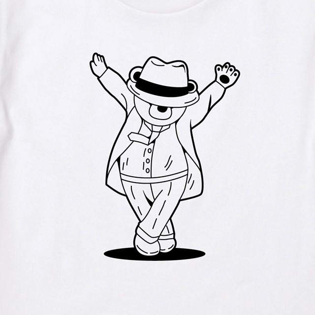 両腕上げポーズダンサーベアプリントTシャツ
