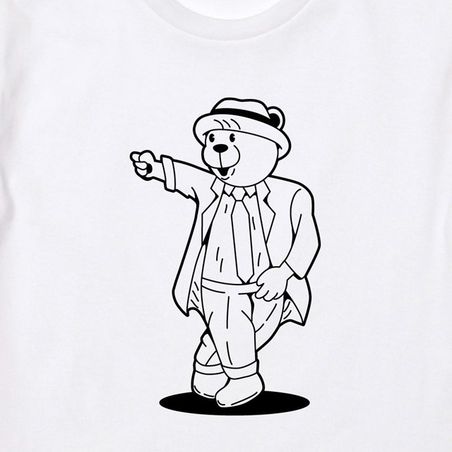 指さしポーズダンサーベアプリントTシャツ