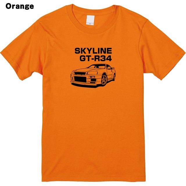 スカイラインGT-R34ロゴプリントTシャツ