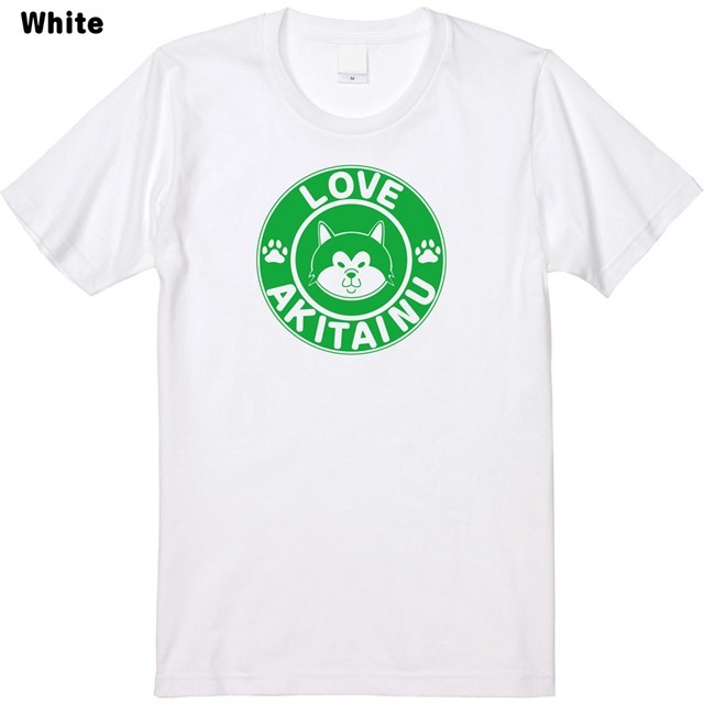 秋田犬ラブロゴTシャツ