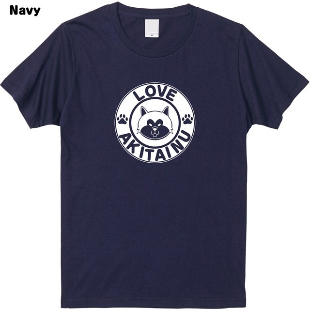 秋田犬ラブロゴTシャツ