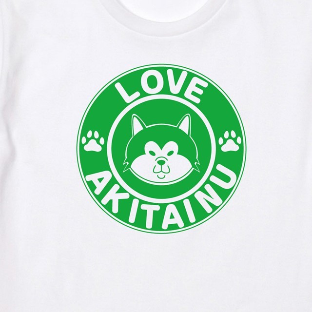 秋田犬ラブロゴTシャツ
