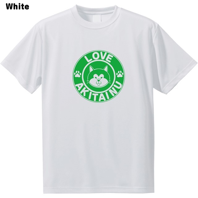 秋田犬ラブロゴドライTシャツ
