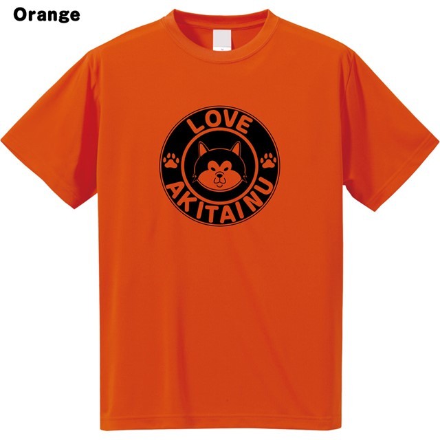 秋田犬ラブロゴドライTシャツ