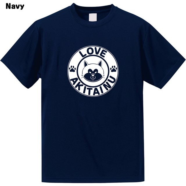 秋田犬ラブロゴドライTシャツ