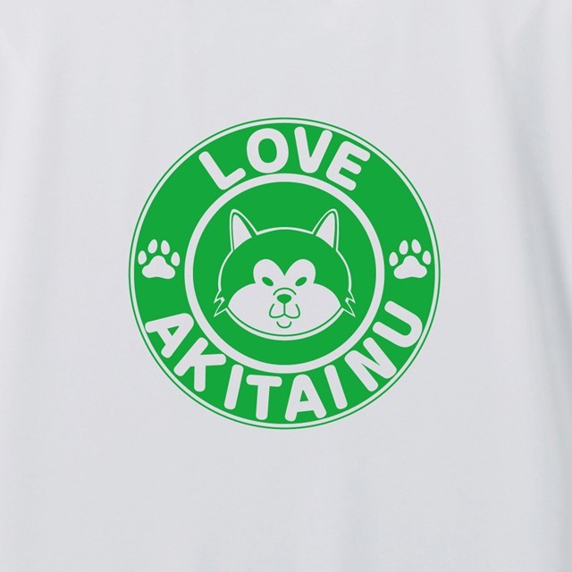 秋田犬ラブロゴドライTシャツ