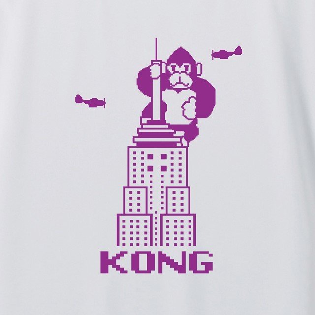 ドット絵コングロゴプリントドライTシャツ