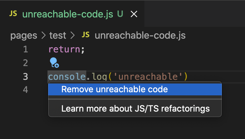 到達不可能なコード