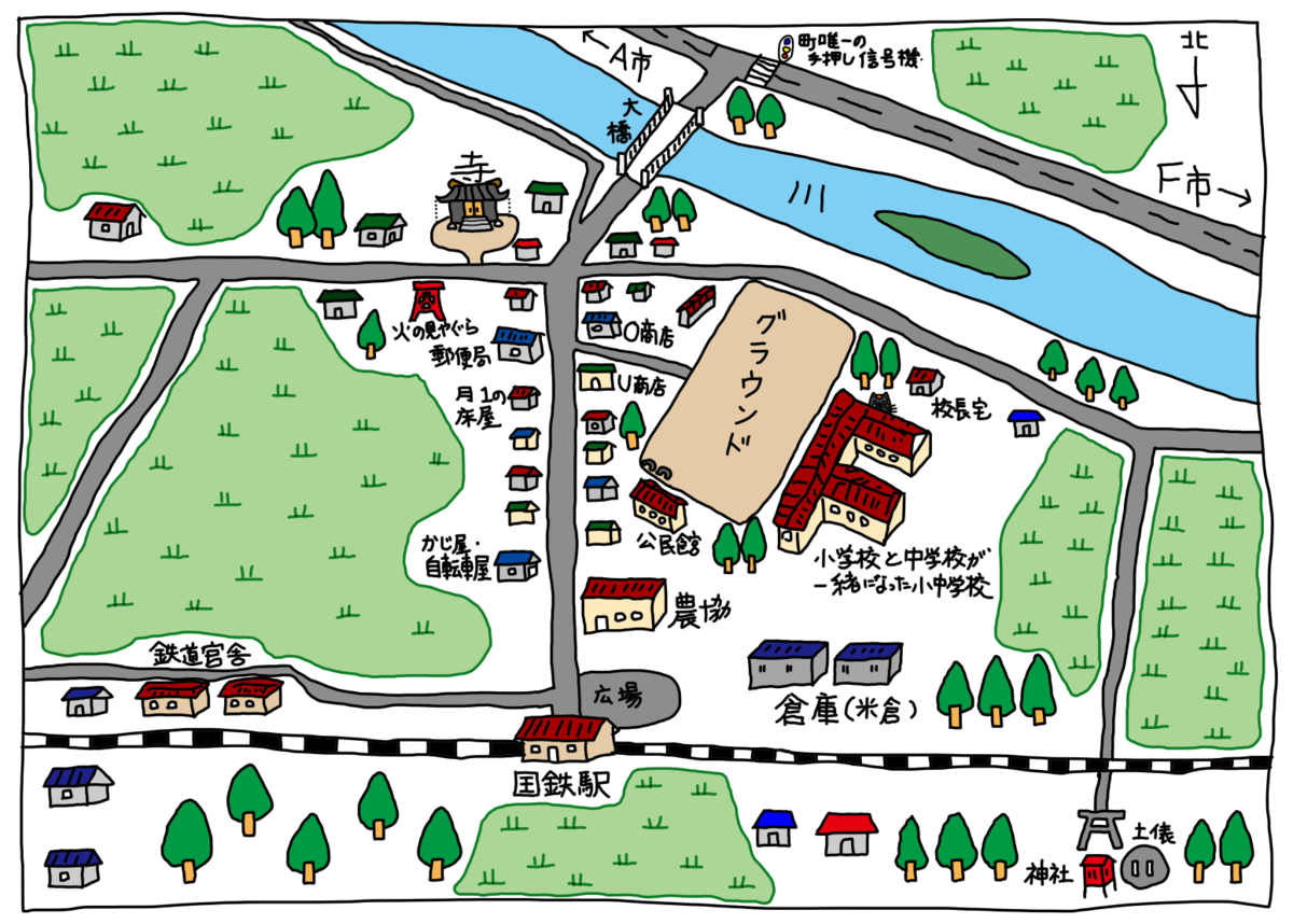 「我が町について(町中心地編)」間違い探し - 昭和の時代と僕+間違い探し
